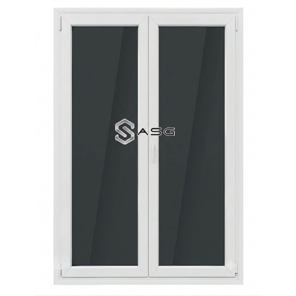 Δίφυλλη Μπαλκονόπορτα PVC (145x215 cm) – Λευκό