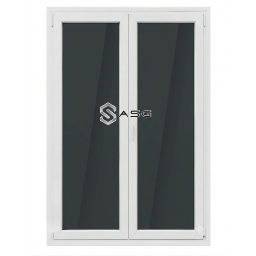 Δίφυλλη Μπαλκονόπορτα PVC (145x215 cm) – Λευκό