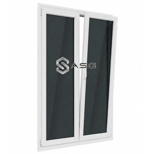 Δίφυλλη Μπαλκονόπορτα PVC (145x215 cm) – Λευκό